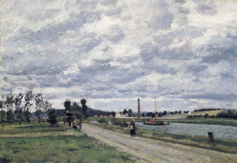 Camille Pissarro The banks of the Oise near Pontoise Bords de l-Oise pres de Pontoise Sweden oil painting art